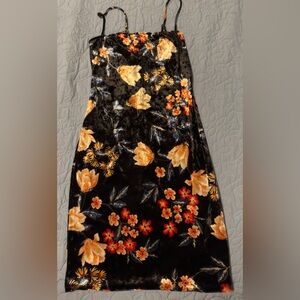 Forever 21 Velvet Skirt with Floral Pattern